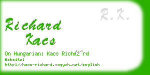 richard kacs business card